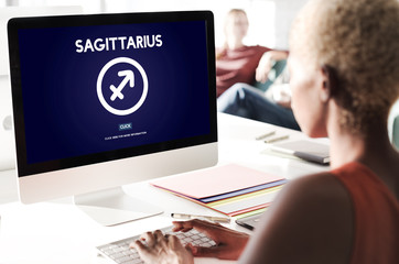 Sticker - Sagittarius Zodiac Horoscope Sign Galaxy Concept