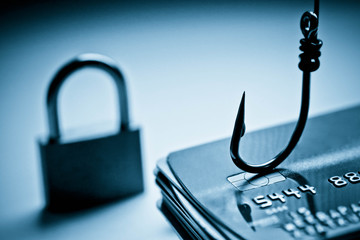 Wall Mural - Cyber crime. Credit card phishing attack