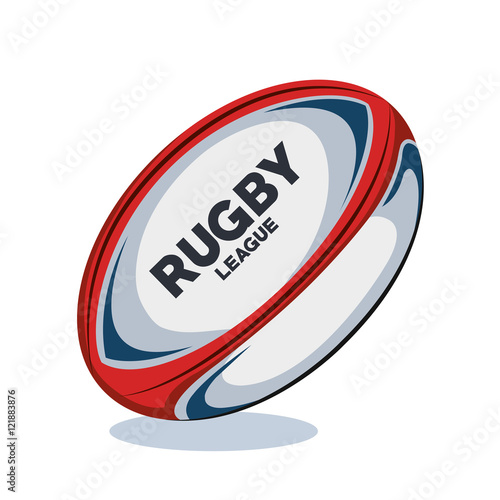rugby ball red, white and blue design vector illustration eps 10 Poster Mural XXL
