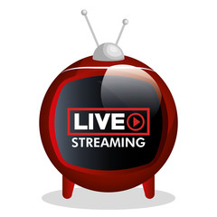 Poster - tv video play live streaming graphic vector illustration eps 10