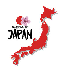 Sticker - welcome japan mount fuji design vector illustration eps 10