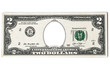 © ppicasso - two dollars bills image as a frame for personal photographs on white background