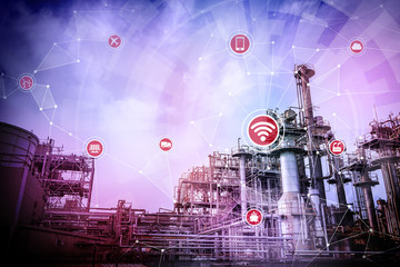 Aufkleber - smart factory and wireless communication network, Internet of Things, abstract image visual
