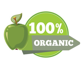 Poster - Natural organic fruits logo, label, badge template