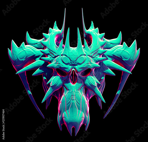 Fotografía Monster skull design on a black background for Halloween