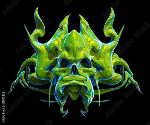 Cuadros en Lienzo Monster skull design on a black background for Halloween