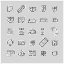 Furniture Icons, Top View