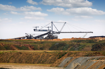 Wall Mural - giant excavator working on coal mine