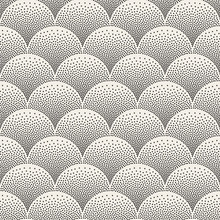 Vector Seamless Black And White Arc Shapes Stippling Pattern