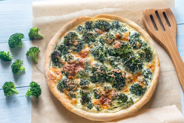 Wall Mural - Pie with broccoli and cheese