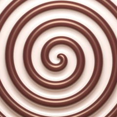 Wall Mural - Abstract chocolate and cream spiral background