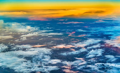 Sticker - Aerial view of Eastern Norway in the evening