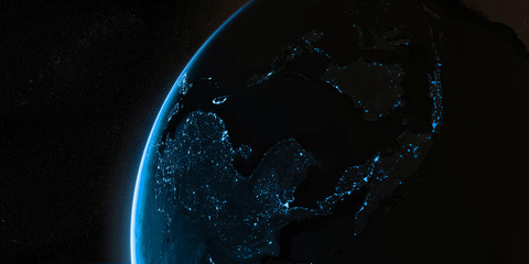 Wall Mural - orbital view on earth from space