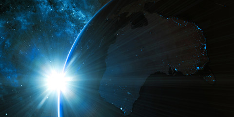 Wall Mural - orbital view on earth from space