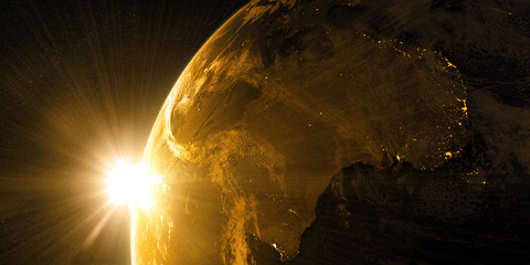 Wall Mural - orbital view on earth from space