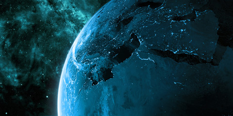 Wall Mural - orbital view on earth from space