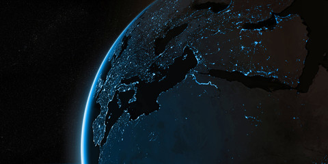 Wall Mural - orbital view on earth from space