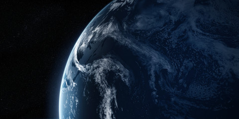 Wall Mural - orbital view on a planet from space
