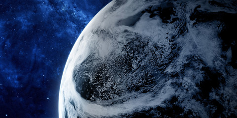 Wall Mural - orbital view on a planet from space