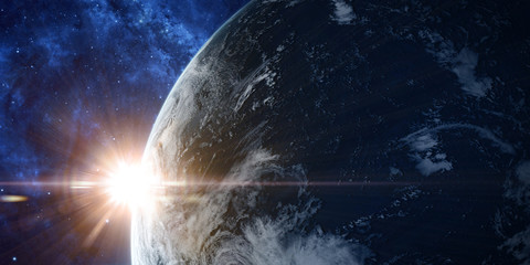 Wall Mural - orbital view on a planet from space