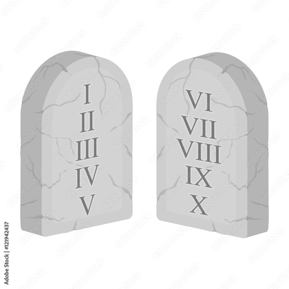 Ten Commandments icon in cartoon style isolated on white background ...