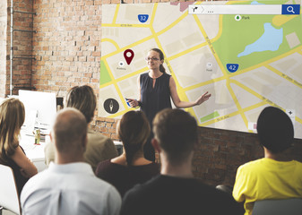 Wall Mural - map location information web layout concept