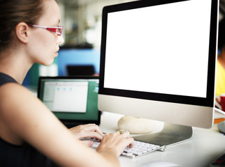 Wall Mural - mockup copy space blank screen concept