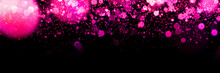 Banner With Bright Pink Bokeh Effects In Front Of A Black Background