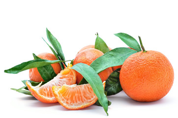 Wall Mural - Fresh, ripe citrus, isolated on white background