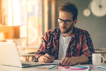 Sticker - Handsome designer working