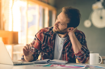 Canvas Print - Handsome designer working