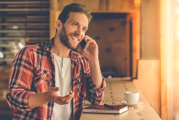 Canvas Print - Handsome designer working