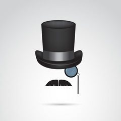 Wall Mural - retro gentleman vector icon.