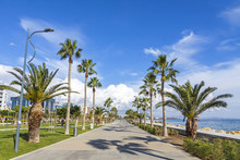 Promenade Alley At Molos Park In Center Of Limassol, Cyprus