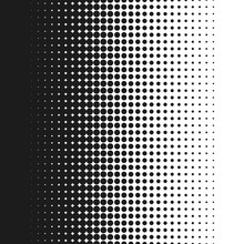 Dotted Background Vector Illustration, White And Black Halftone Gradient, Vertical Seamless Dotted Lines, Monochrome Dots Texture Backdrop, Retro Effect