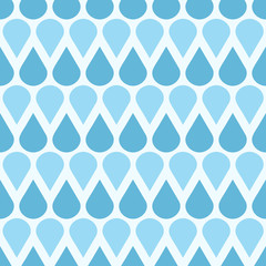 Canvas Print - Blue vector falling water drops seamless pattern