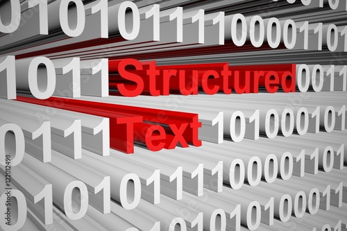 Fotografie, Obraz Structured Text in the form of binary code, 3D illustration