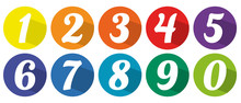 Zahlen Von 0 Bis 9 Farbige Kreise