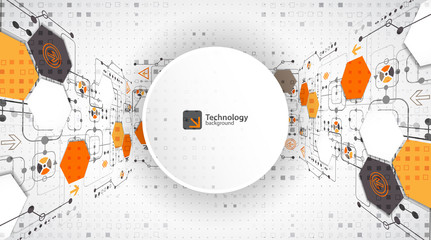 Vector illustration, hi-tech digital technology and engineering,