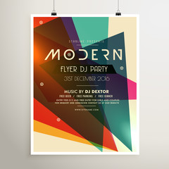 Sticker - modern retro style party flyer poster template