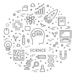Wall Mural - line web concept for science