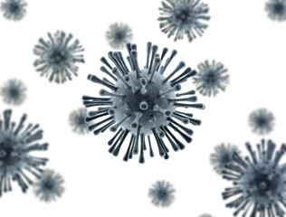 Wall Mural - Virus cells isolated on white background