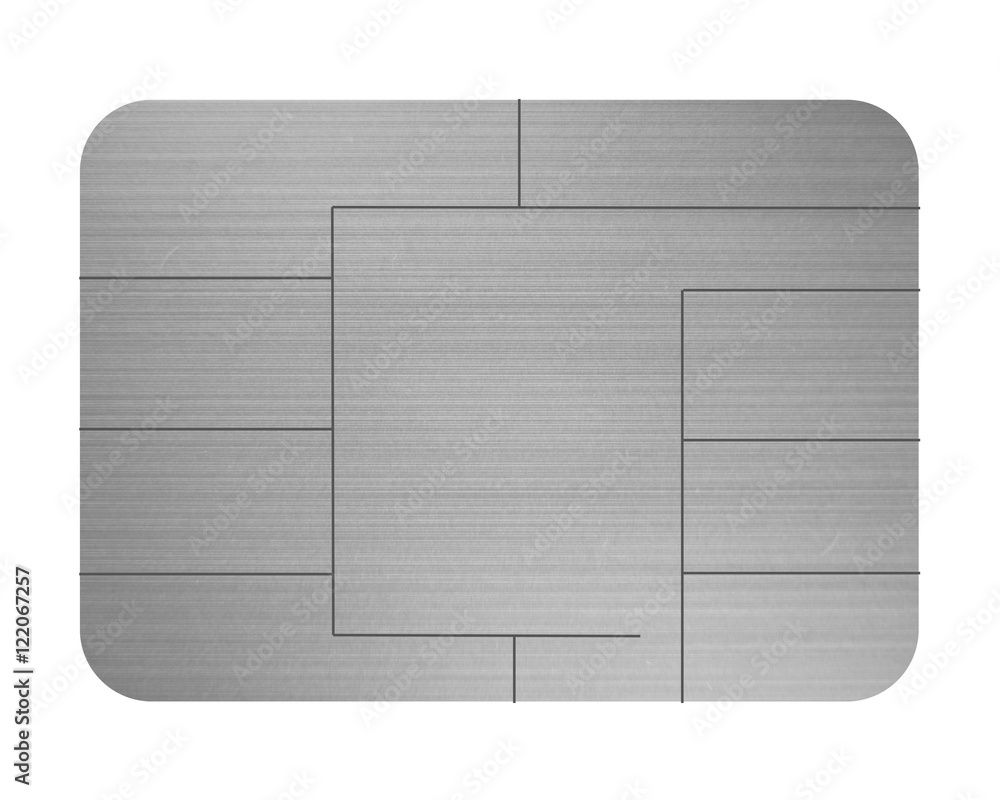 Card Notch credit card chip silver isolated on white Stock Illustration | Adobe Stock