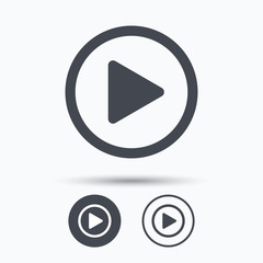 Play icon. Audio or Video player sign.