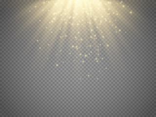 Wall Mural - light effect, sun rays, beams on transparent background. vector