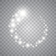 Aufkleber - Vector glowing stars, lights and sparkles. Transparent effects