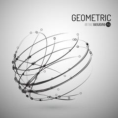 Sticker - 3d geometric vector background for business or science presentation.