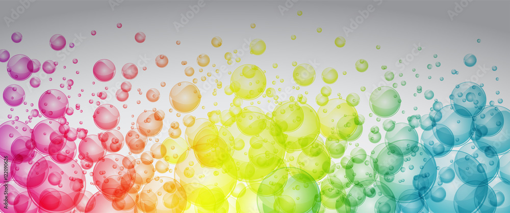 Rainbow color bubbles - obrazy, fototapety, plakaty 