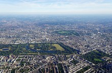 Aerial View Of Central London And Hyde Park From An Airplane Window