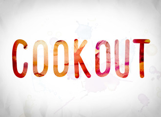 Poster - Cookout Concept Watercolor Word Art